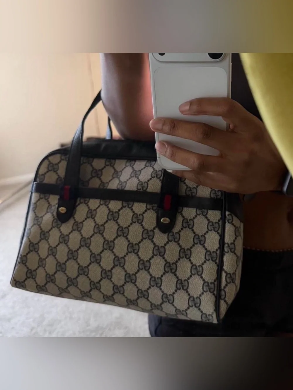 Gucci GG Supreme Monogram Top Handle Bag